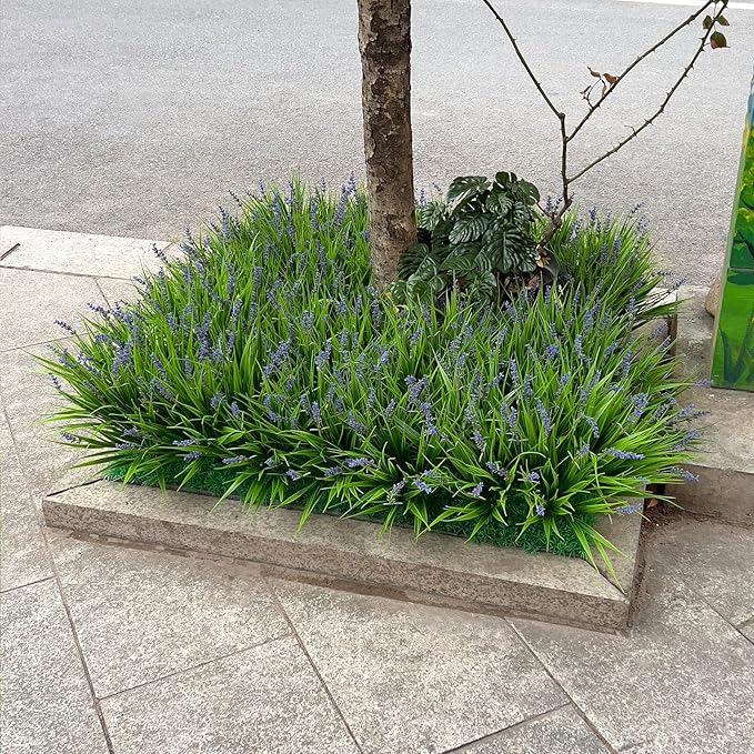 alyptus 12 Bundles Artificial Plants Outdoor Fake Monkey Grass - Image 6