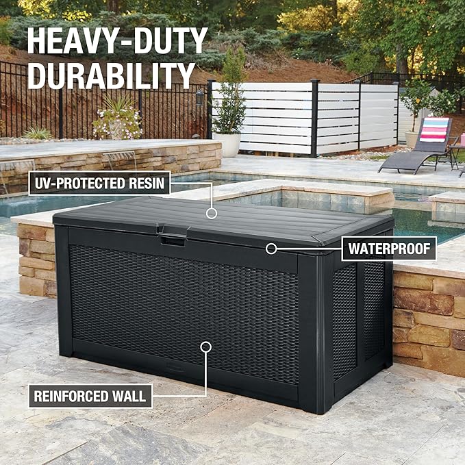 Rubbermaid Extra Large Resin Outdoor Storage Deck Box, Weather Resistant - Image 2