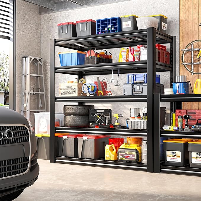 REIBII Garage Shelving 3200LBS, 5-Tier Storage Shelves, Adjustable Industrial - Image 3