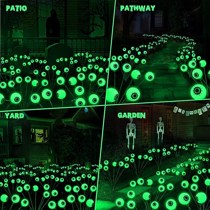 BrizLabs 8 Pack 48 LED Halloween Solar Lights, 2 Modes Outdoor Halloween - Image 8