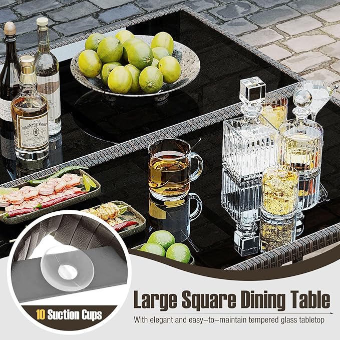 Tangkula 9 Piece Patio Dining Set, Rattan Chairs - Image 6