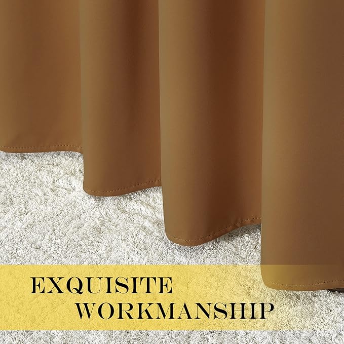 NICETOWN Gold Brown Blackout Curtains - Image 5