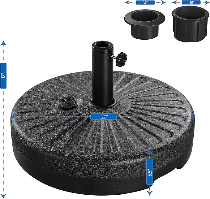 Yaheetech Umbrella Base 85.7lbs Round Water & Sand Filled Patio Outdoor - Image 5