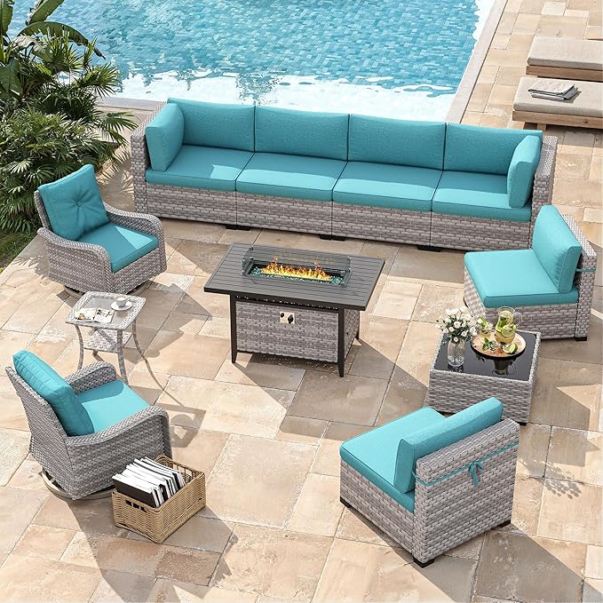 8-Seat Outdoor Wicker Patio Furniture Set - Image 2