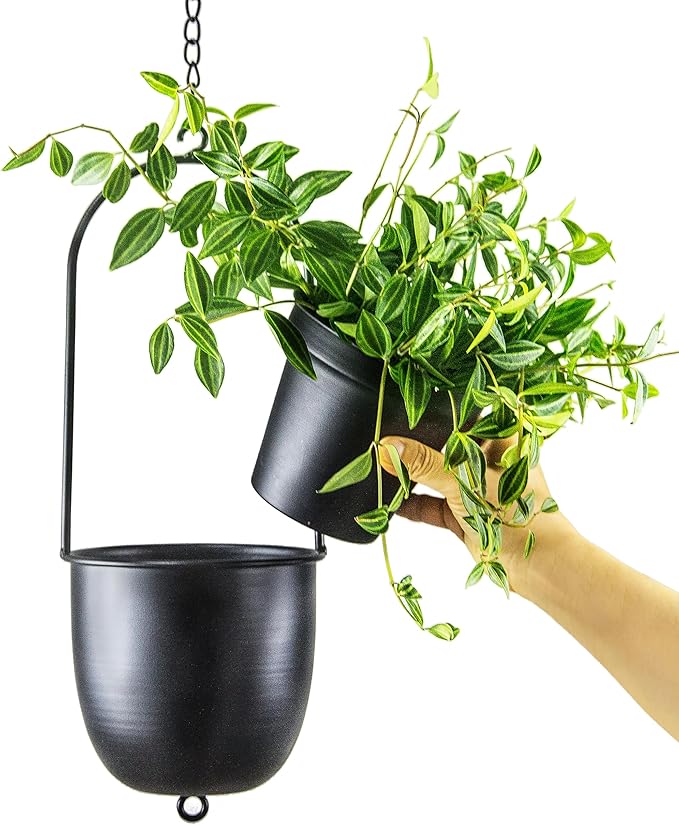 Stackable Metal Hanging Planters, Modern Wall and Ceiling Plant Holders - Image 3