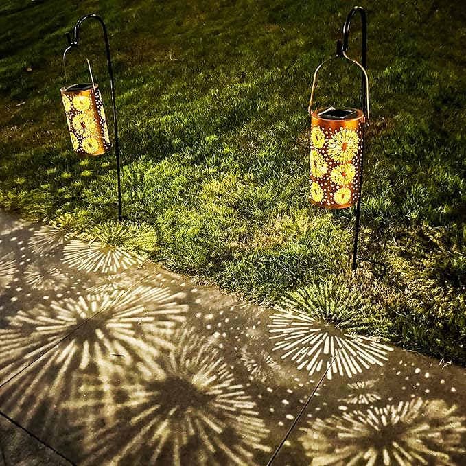 Fireworks Birthday Gifts for Women, Solar Lanterns Outdoor Waterproof, Garden - Image 2