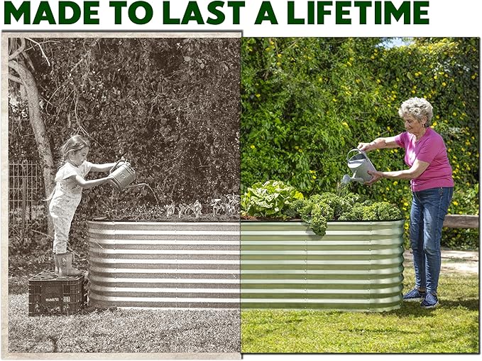 Plant & Plot Galvanized Raised Garden Beds Outdoor // 4×2×2 ft Planter Raised - Image 3