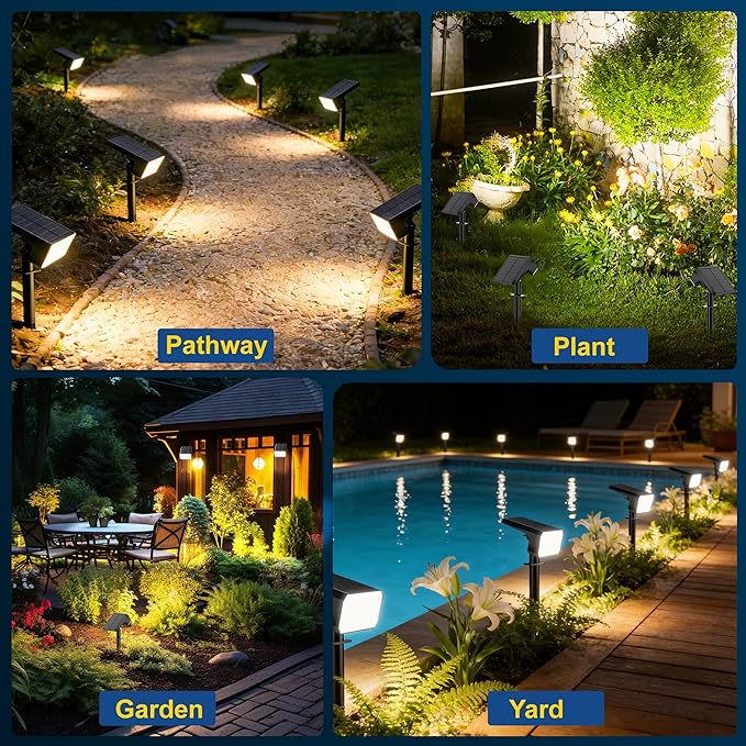 LANSOW Solar Spot Lights Outdoor Waterproof IP67, Solar Landscape Spotlights - Image 5