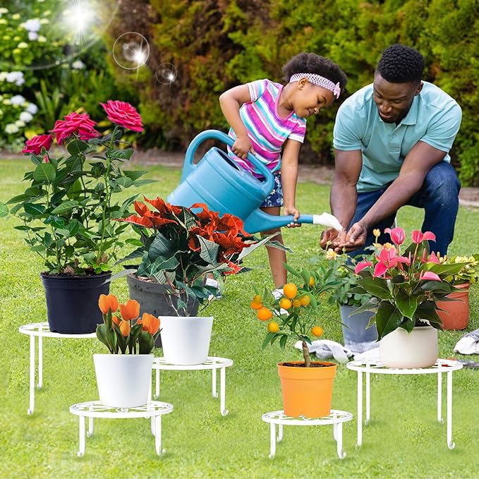 Plant Stands 5 Pack White Metal Plant Stand - Image 7