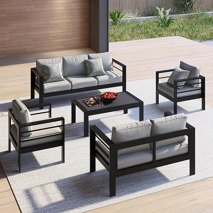 Kiss the Water Outdoor Patio Furniture Loveseat Sofa, All-Weather Metal - Image 3