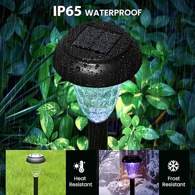 Solar Pathway Lights Outdoor Waterproof 16 Pack Color Changing Garden Light - Image 5