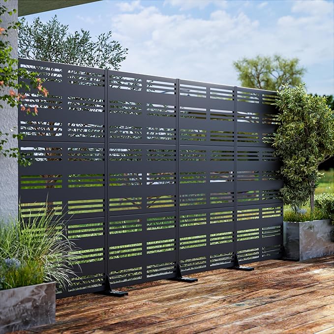 Casaphoria Metal Privacy Screen Outdoor, Harold Black - Image 2