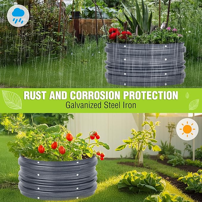 WORKPRO 3Pcs 2x2x1ft Galvanized Raised Garden Bed Set, Rust & Corrosion - Image 4