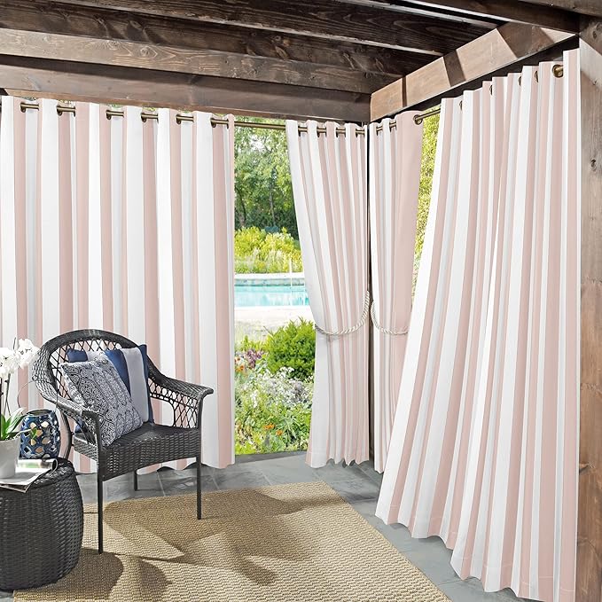 Sun Zero Valencia 2-Pack Cabana Stripe Indoor/Outdoor UV Protectant Energy by SunZero%E2%84%A2