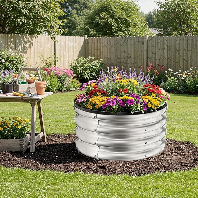 ZXZYHFTY Round Galvanized Raised Garden Bed kit, Round Large Metal Raised - Image 8