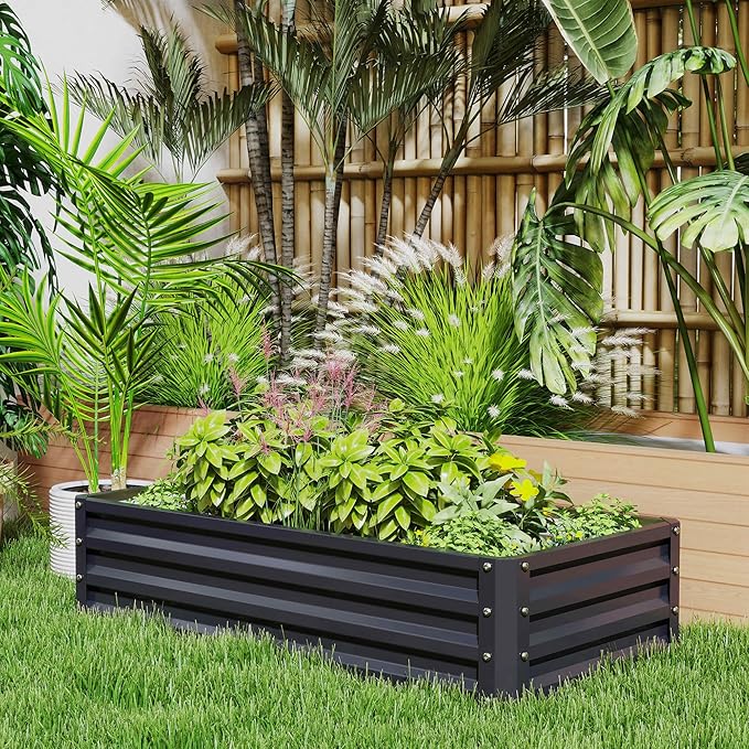 Outsunny Galvanized Raised Garden Bed, - Image 8
