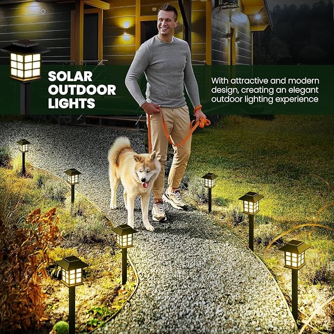 GIGALUMI Solar Outdoor Lights，6 Pack LED Solar Lights Outdoor Waterproof - Image 8