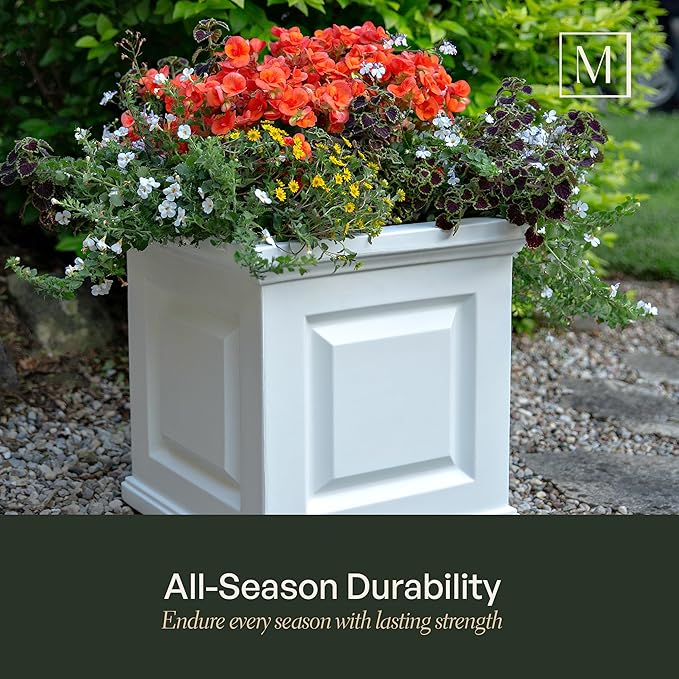 Mayne Nantucket 16-Inch Square Planter – Self-Watering, Weather-Resistant - Image 4