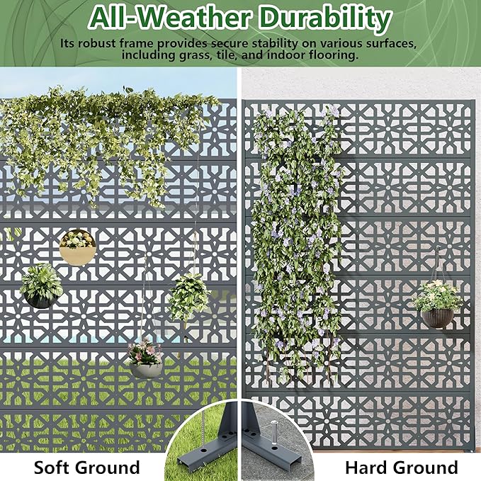 Casaphoria Metal Privacy Screen Outdoor, Drakgrey-Perilla - Image 5
