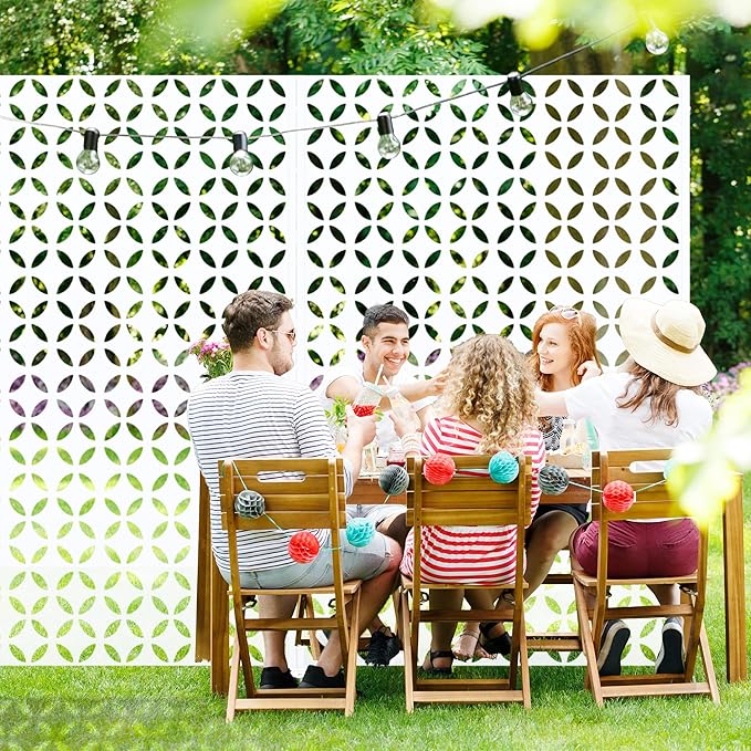 Casaphoria 72" H x 47" W Metal Privacy Screen, Outdoor Freestanding Decorative - Image 8