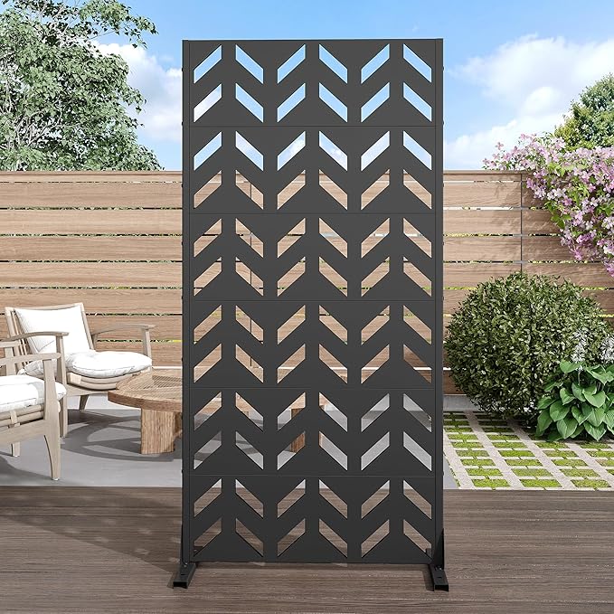 Casaphoria 72" H x 35" W Metal Privacy Screen, Outdoor Freestanding Decorative by Casaphoria
