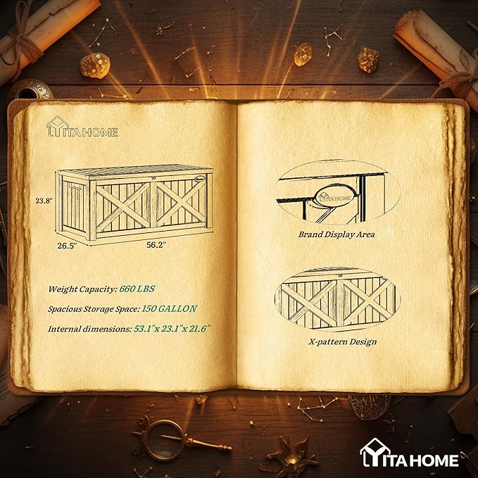 YITAHOME 150 Gallon Large Deck Box - Image 7