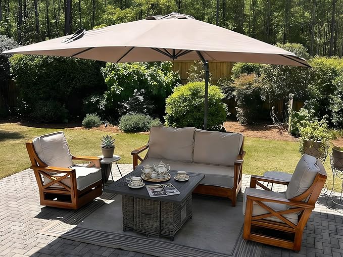 PURPLE LEAF Patio Umbrella 10' X 13' Rectangle Cantilever Umbrella by Unknown
