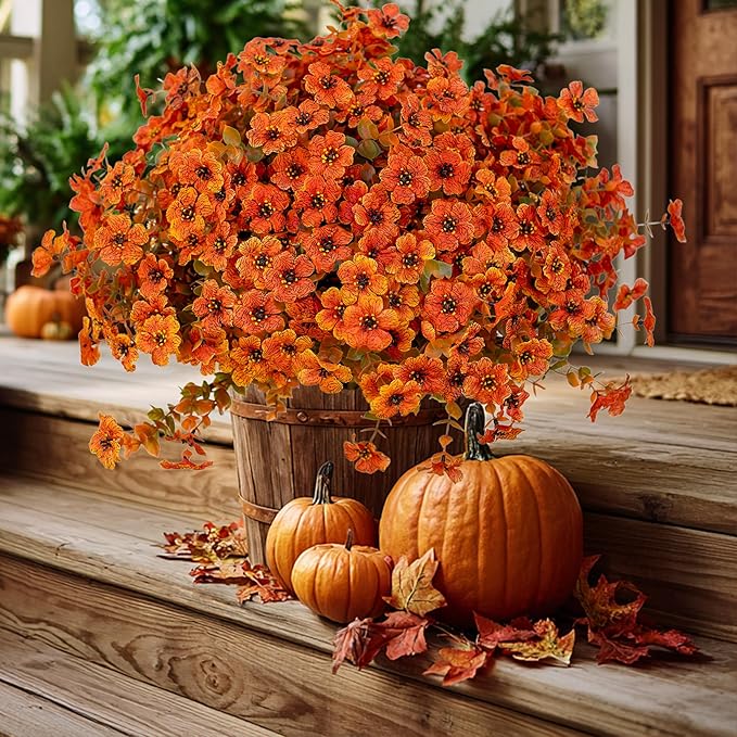 Artificial Fall Flowers Outdoor Fake Mums - Image 7