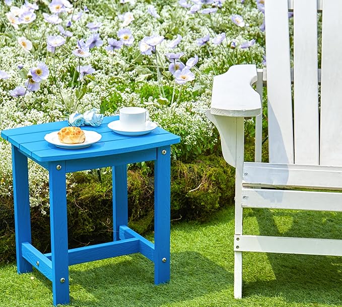 Y&M Outdoor Side Table, HIPS Adirondack Small Single Table, Waterproof Square - Image 2