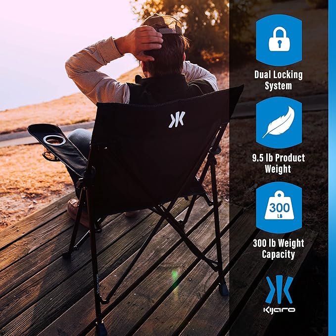 Kijaro Foldable Camping Chair, Vik Black - Image 6