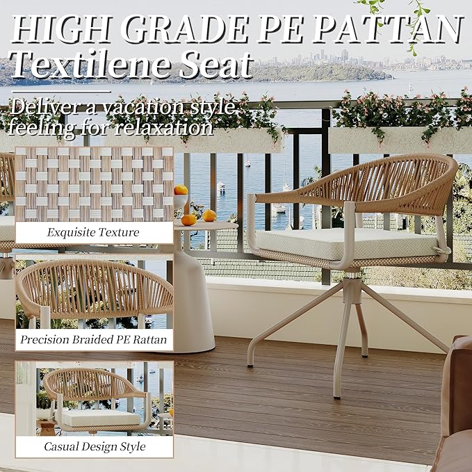 TWT Patio Dining Chairs Outdoor Stackable Dining Chairs - Image 7