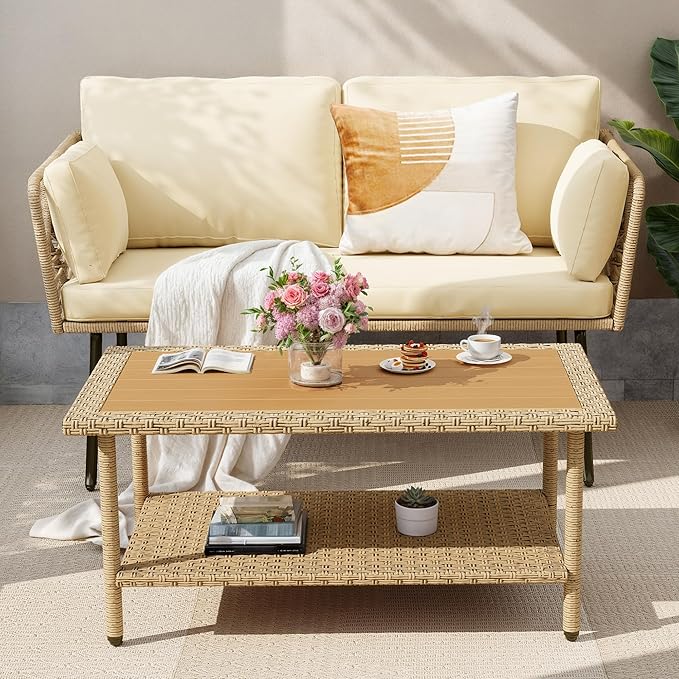 DWVO 2-Piece Patio Set, Wicker Loveseat by DWVO