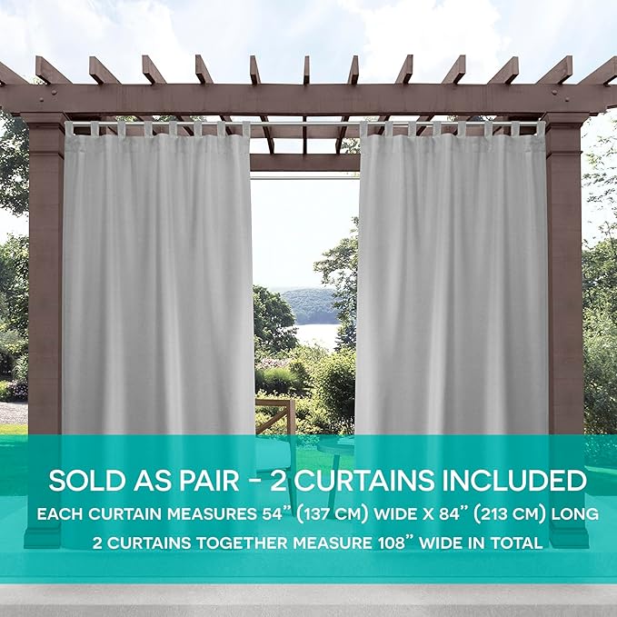 Exclusive Home Cabana Solid Indoor/Outdoor Light Filtering Hook-and-Loop Tab - Image 6