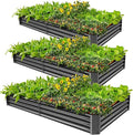 Land Guard 3 Pack 6×3×1ft Galvanized Metal Raised Garden Bed, Metal Planter Kit by LandGuard