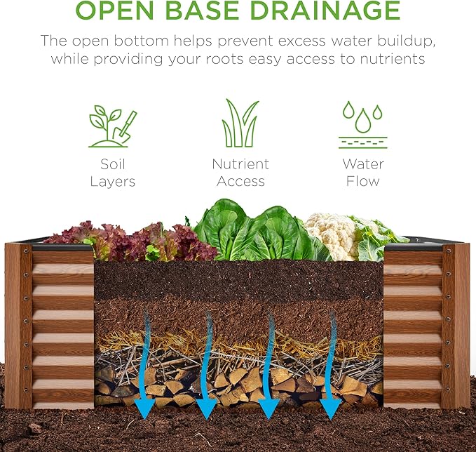 Best Choice Products 4x2x2ft Outdoor Metal Raised Garden Bed, Deep Root Planter - Image 3