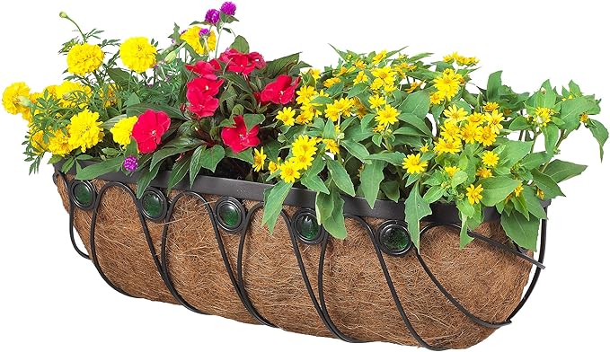 Arcadia Garden Products Hanging Window Basket Metal Trough Flower Planter by Unknown