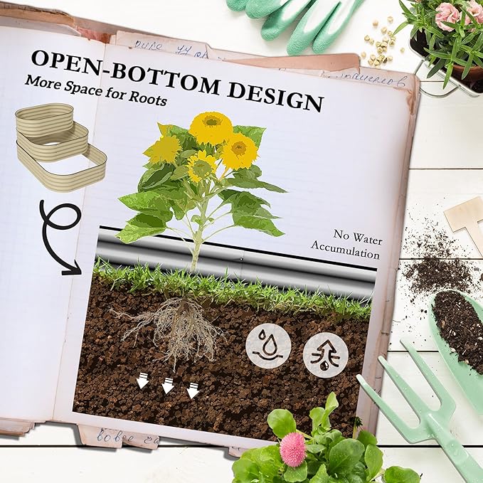 Outsunny 3-Tier Galvanized Steel Raised Garden Bed Kit, 62.25" x 43" x 32.25" - Image 4