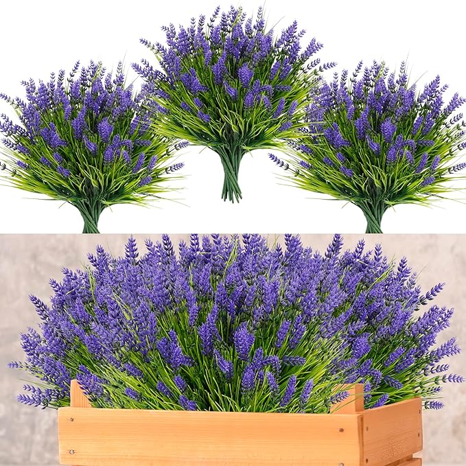 ZINHO 36 Bundles Artificial Flowers Outdoor, Faux Lavender Flowers by ZINHO
