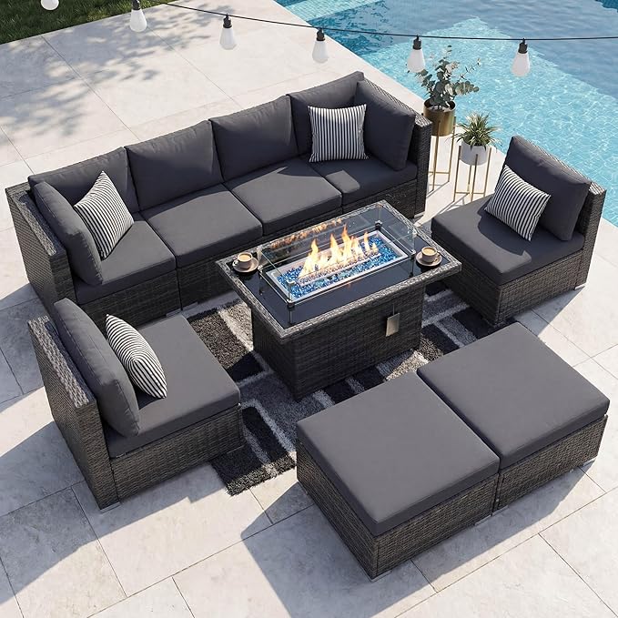 NICESOUL 8 Seater Outdoor Patio Furniture Sectional Sets - Image 2