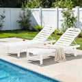 SERWALL Outdoor Chaise Lounge Set of 2, All-Weather HDPE Pool Lounge Chairs by SERWALL