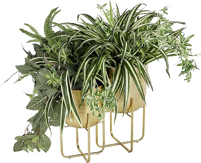 Deco 79 Metal Indoor Outdoor Planter Brushed Dome Large Planter Pot - Image 8