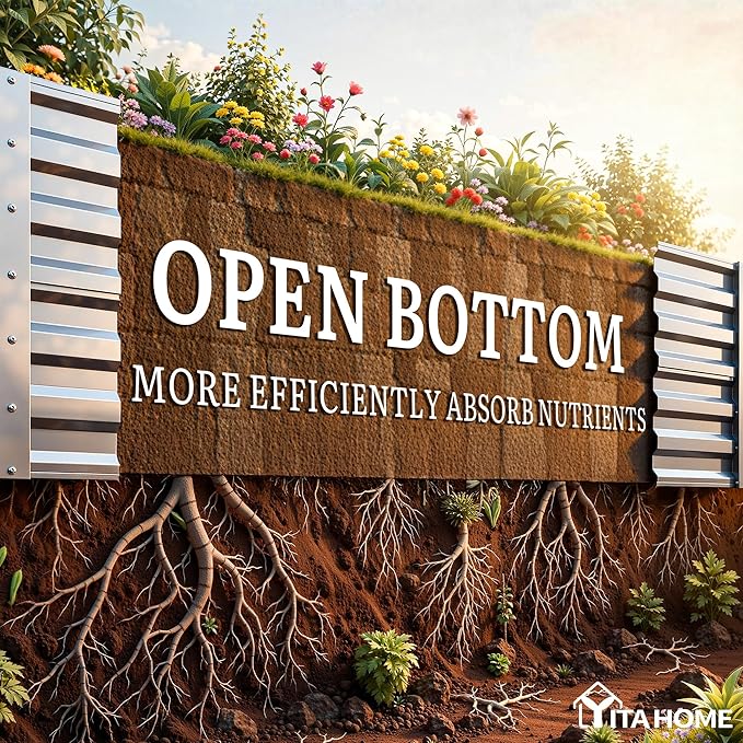 YITAHOME 6x3x2ft 2pcs Large Raised Garden Bed Kit, Galvanized Metal Planter Box - Image 4
