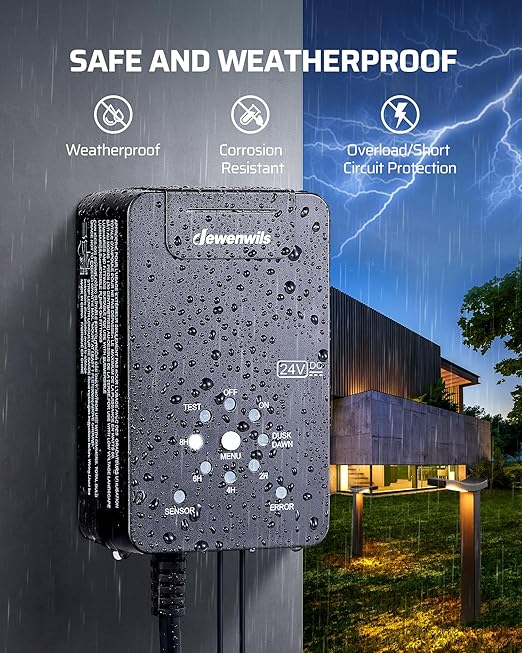 DEWENWILS 60W Low Voltage Landscape Transformer 120V AC to 24V DC, Outdoor - Image 6