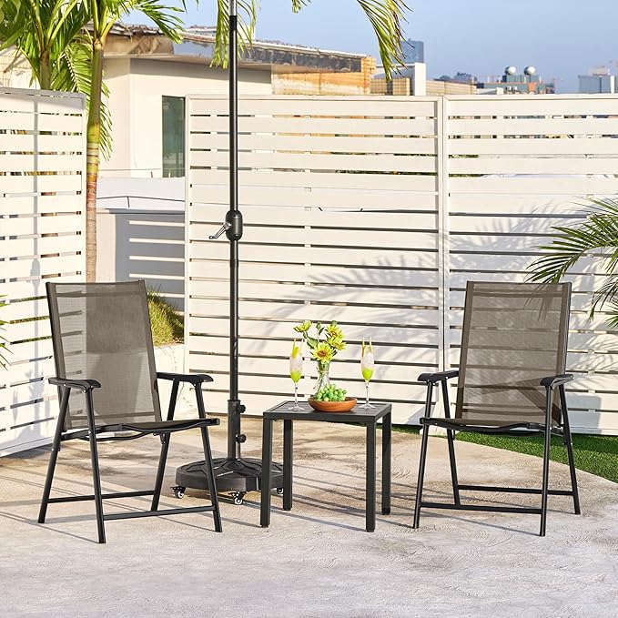 Yaheetech Patio Dining Chairs Set of 2, Portable Dining Chairs - Image 5