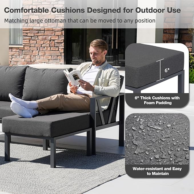 Outdoor Furniture Set, Patio Couch Sectional - Image 4