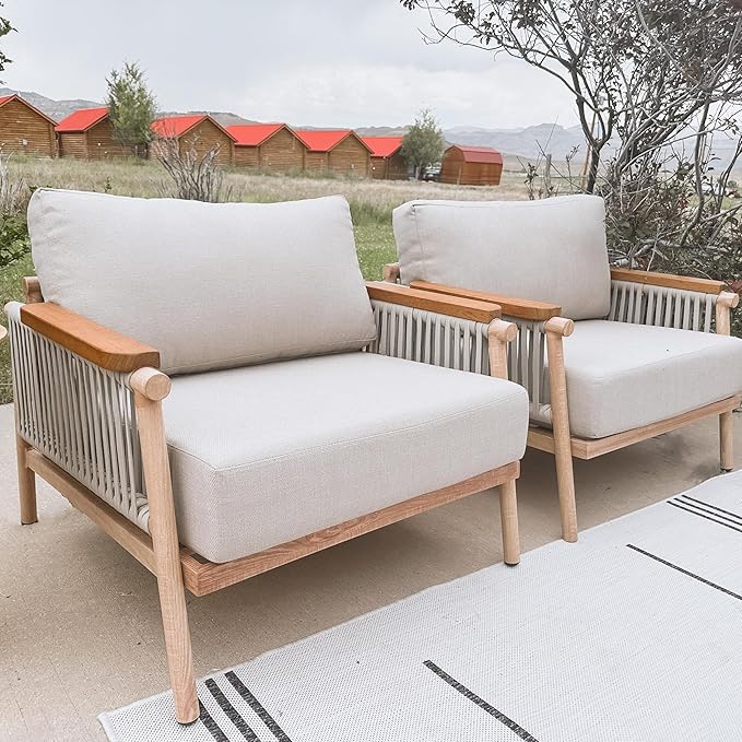 Acanva Modern All-Weather Aluminum Outdoor Patio Sofa - Image 5