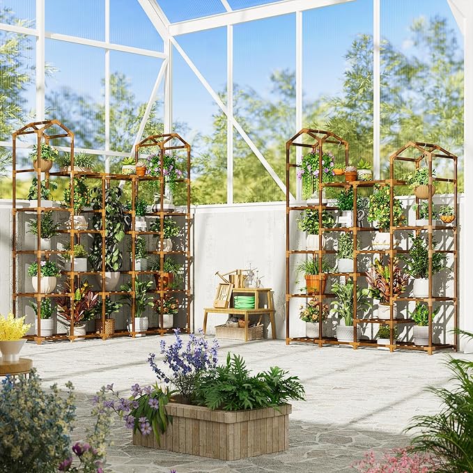 EnHomee Plant Stand Indoor Plant Stands Outdoor Tall Plant Shelf - Image 5