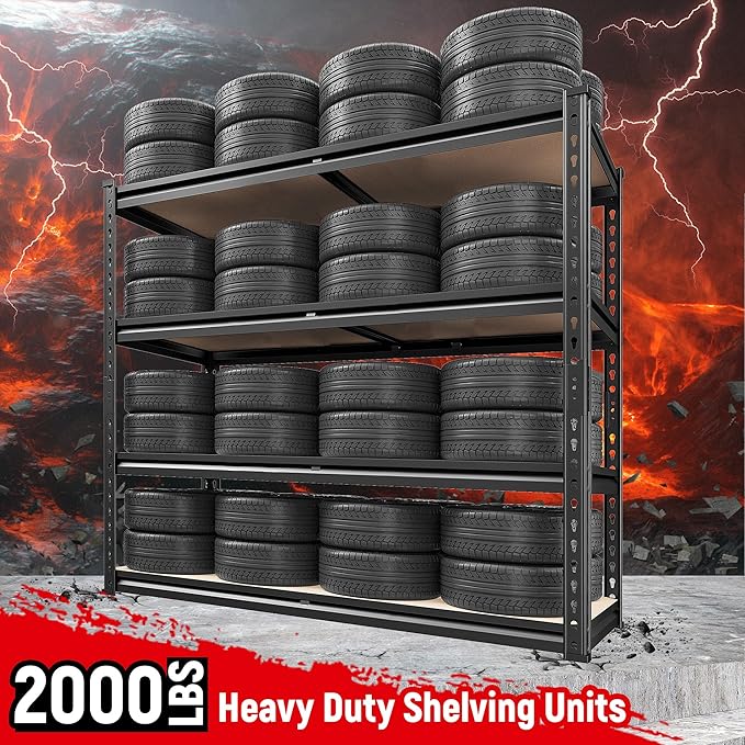 REIBII 40" W Garage Shelving 2000LBS Storage Shelves Adjustable Metal Shelving - Image 4