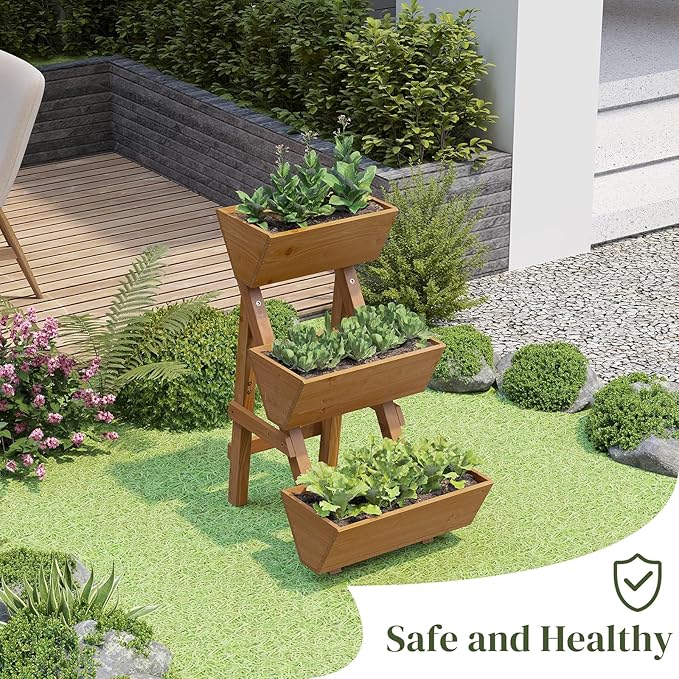 3-Tier Wooden Vertical Raised Garden Bed - Image 4