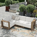 HERA'S HOUSE Patio Furniture Set, 4 Pieces Sectional Outdoor Rattan Wicker Sofa by HERASHOUSE